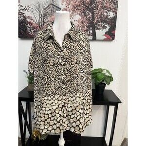 East 5th Women’s Top Blouse Shirt Plus 3XL Button Down Short Sleeve Collared